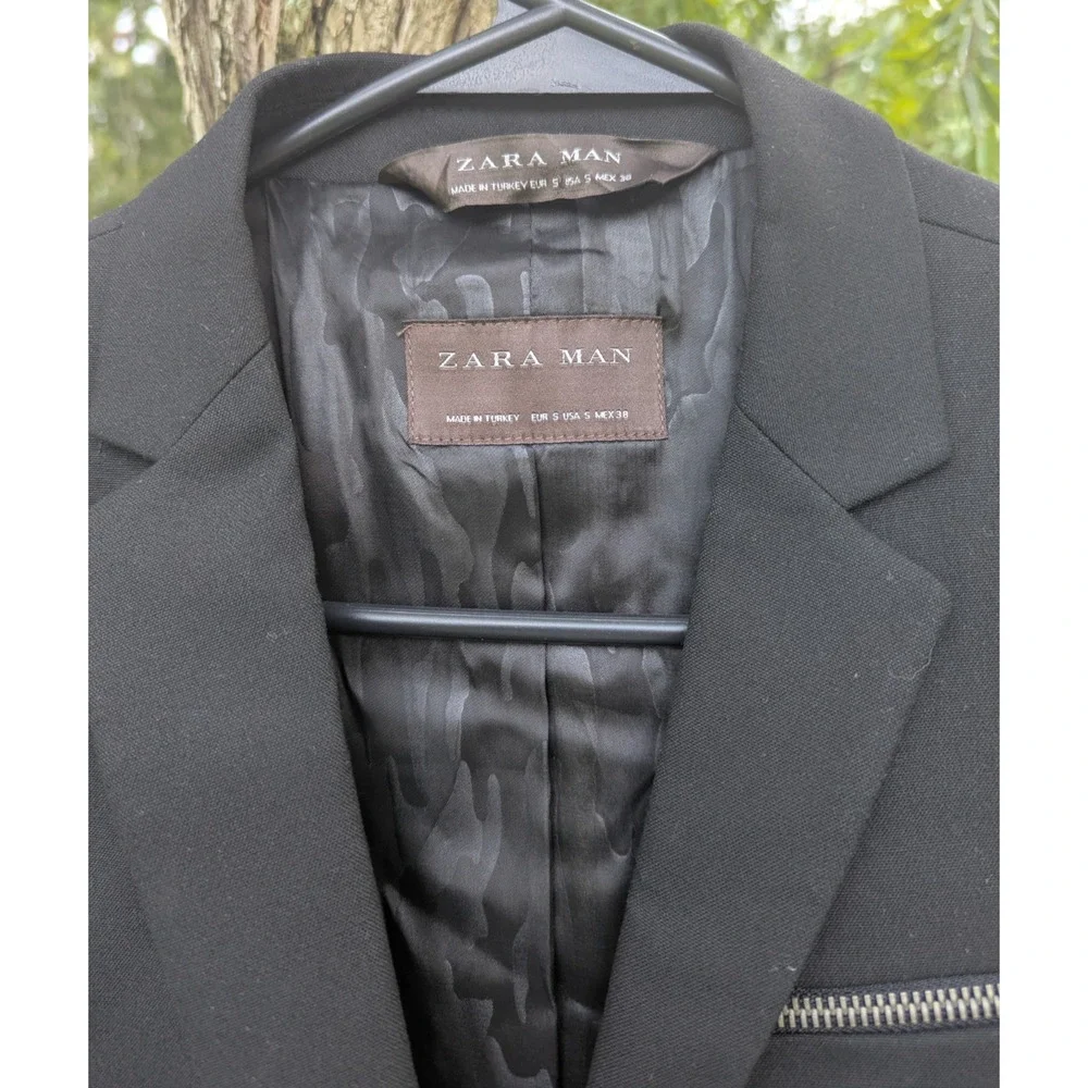 Zara Man Jacket Blazer Black Size S - Picture 4 of 16